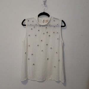 Faux turtleneck daisy anthropologie blouse